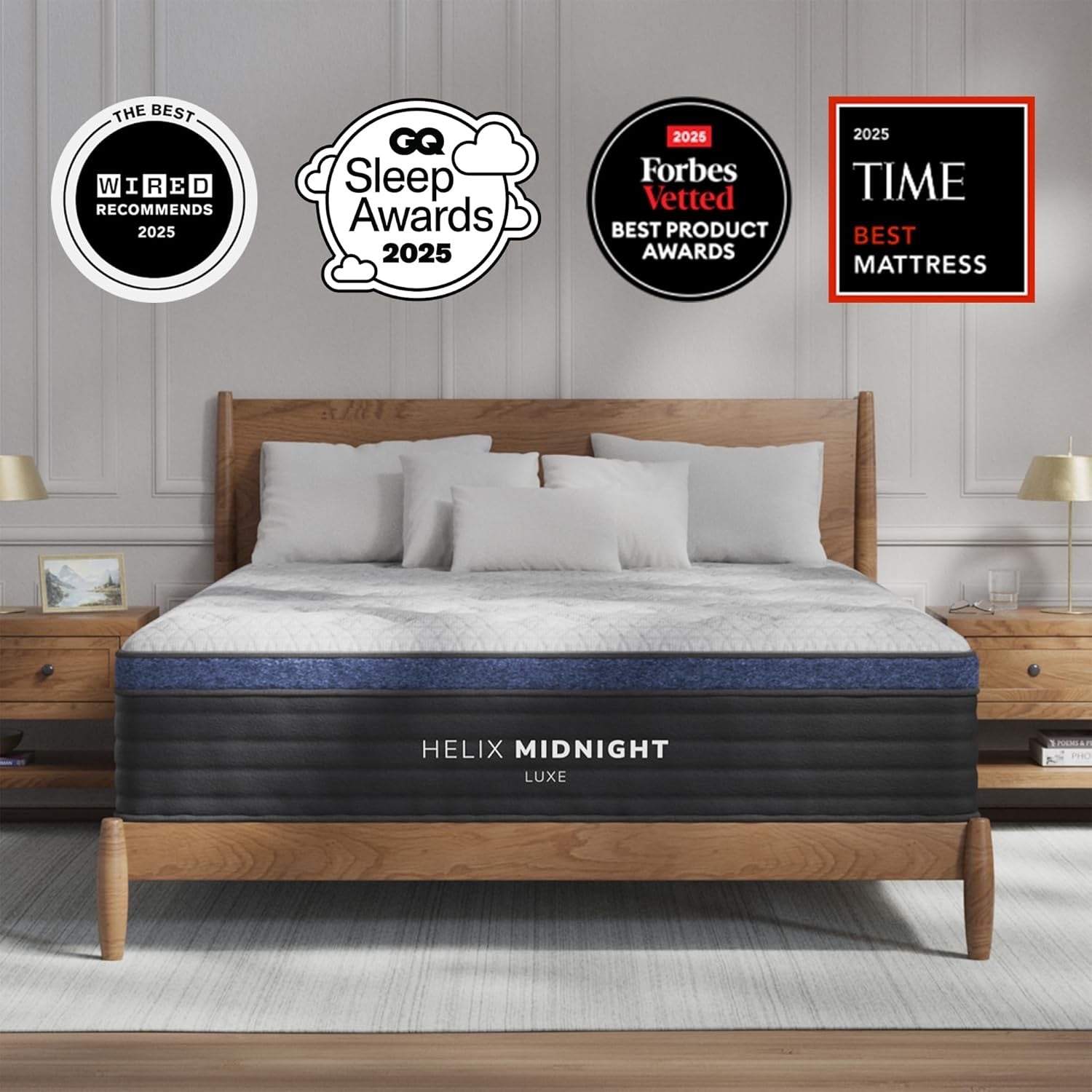 Helix Midnight Luxe King Mattress | Premium Cooling Hybrid with Zoned Support