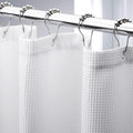 AmazerBath White Waffle Shower Curtain 72x72 | Heavy Duty Hotel Quality Fabric Bathroom Curtain Premium Polyester