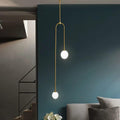 Linear Gold Globe Chandelier – Frosted Glass Pendant Light for Kitchen Island & Dining Room