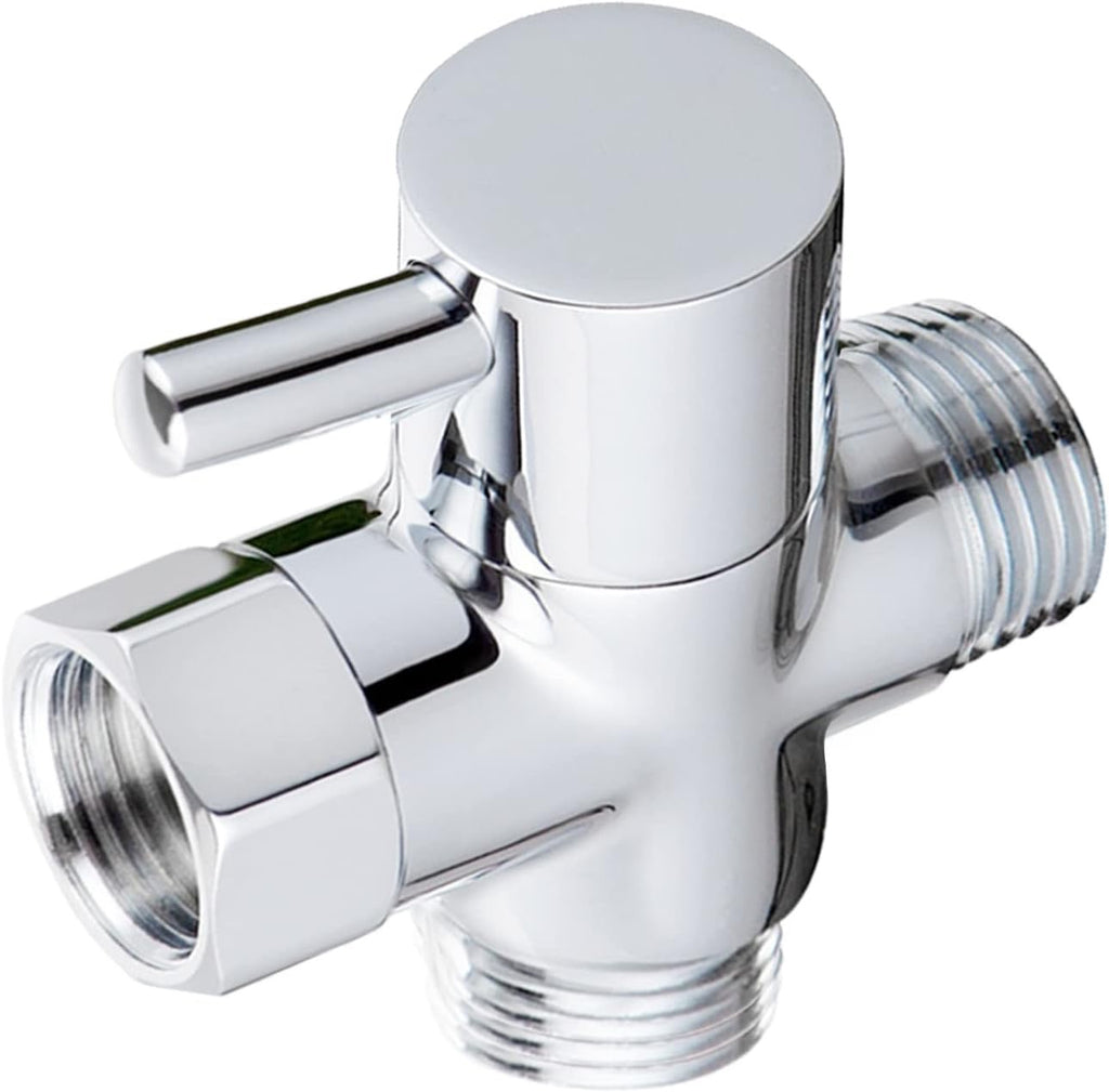 Solid Brass 3-Way Shower Diverter Valve G1/2 | Chrome Plated Bathroom Shower Flow Splitter